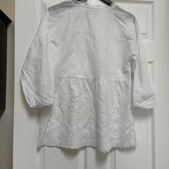 J.Jill Embroidered-Eyelet V-Neck Top - Picture 3 of 8